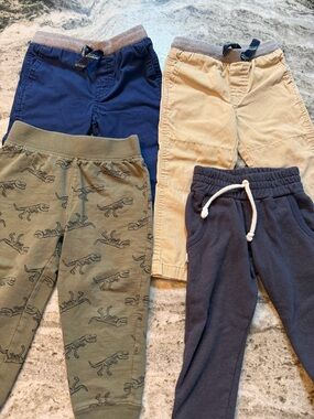 Kids 4-Pack Joggers & Pants Set - Navy, Khaki, Olive & Charcoal